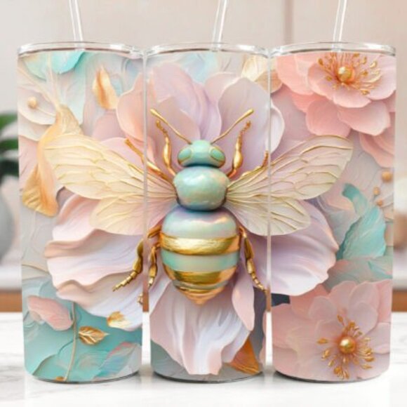 Colorful Creatures 20oz Sublimated Stainless Steel Tumbler with Lid & Straw - Picture 9 of 9